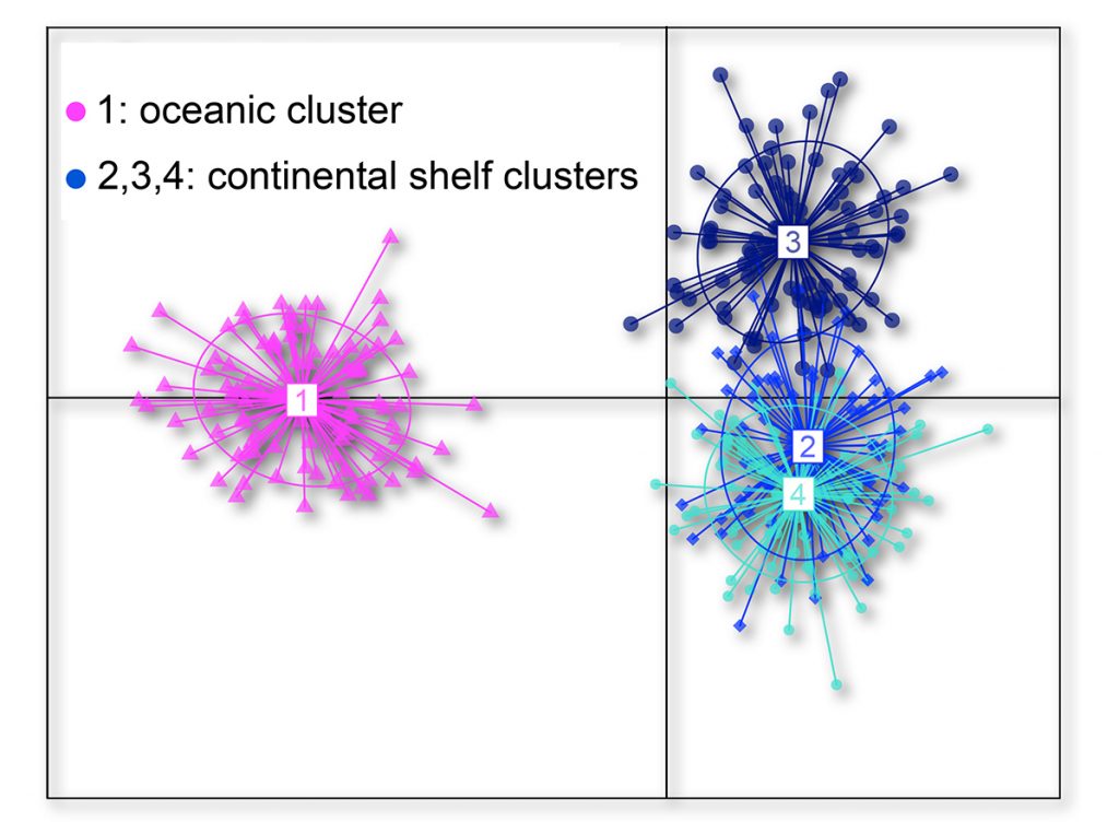 Fig. 2 Genetic clusters identified using 19 microsatellite loci (DAPC).